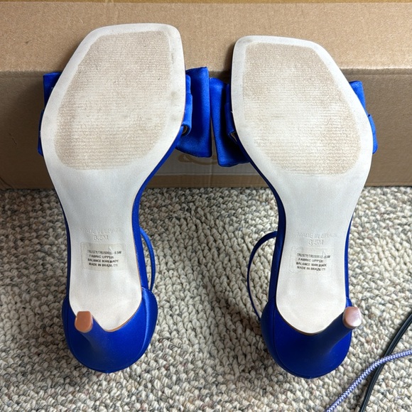 NWOT • Steve Madden • Women's Trusty Heeled Sandal 💙 Blue Satin 💙 Size 8.5 - Picture 12 of 17